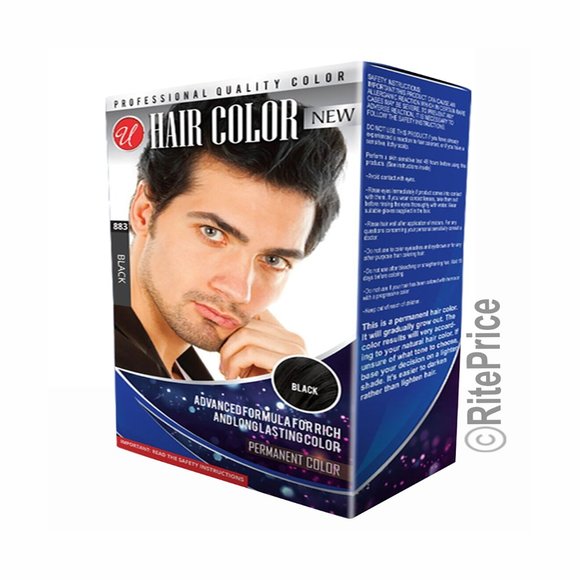 Men's Hair and Beard Black Color Dye Permanent Professional in 5 Minute (2 Pack) - Picture 7 of 7